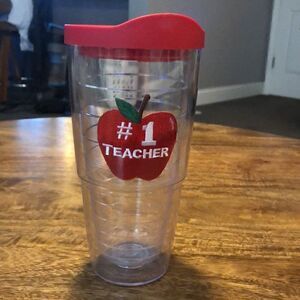Tervis red apple #1 teacher insulated Tumbler 24oz